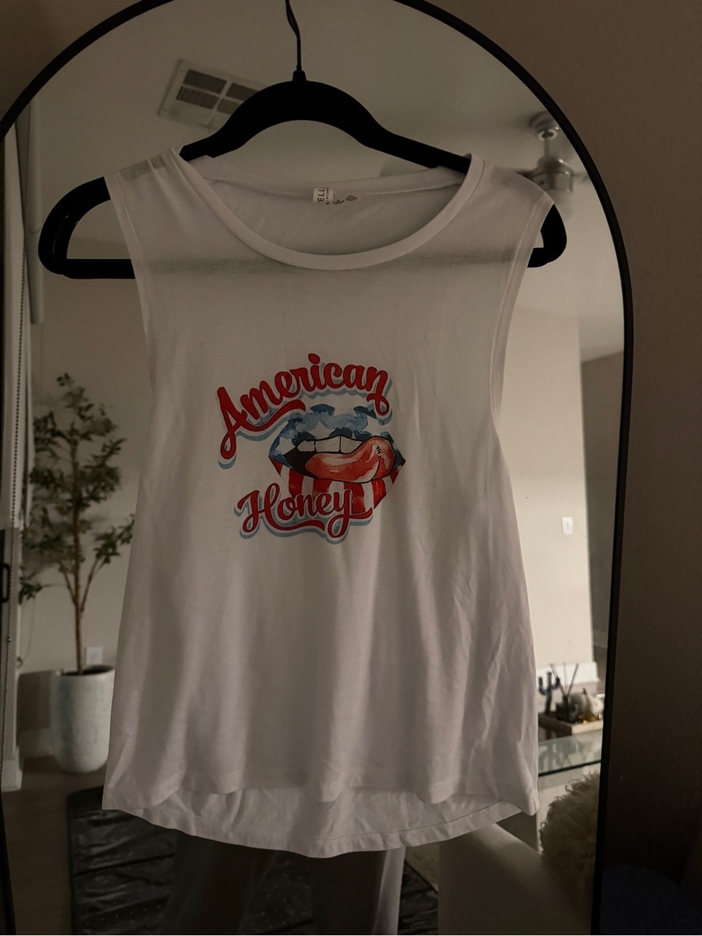 American Honey White Graphic Tank Top